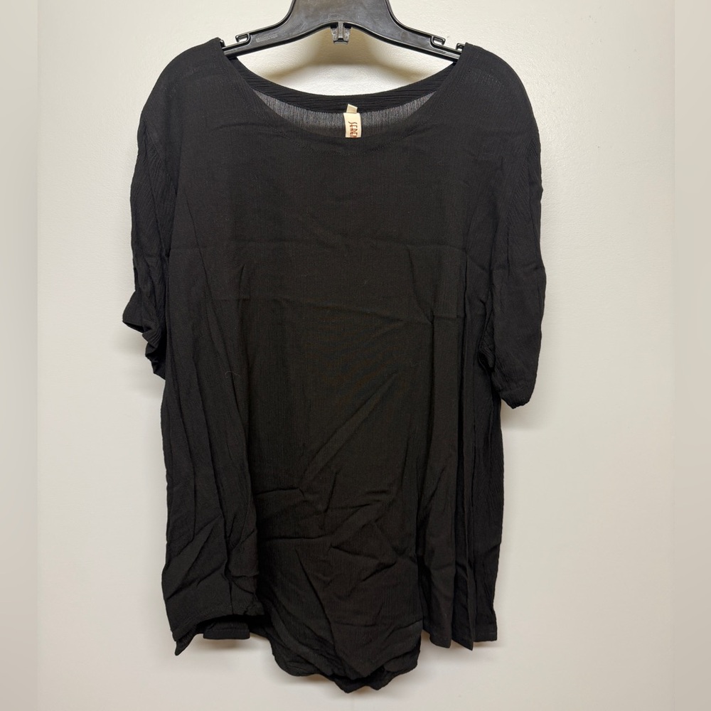 Serendipity Maui Classic Black Short Sleeve Women's Top SIZE XL